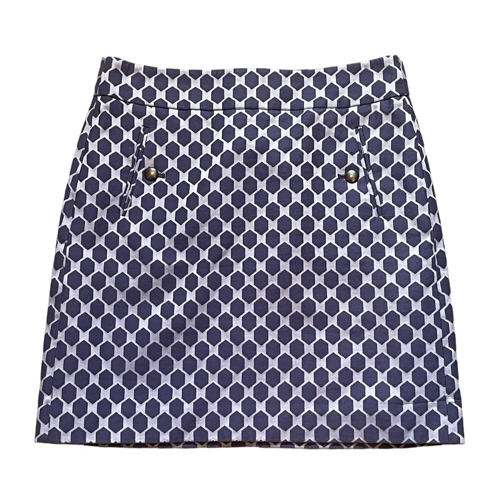 Anne Taylor Loft‎ purple & white patterned skirt, size 4